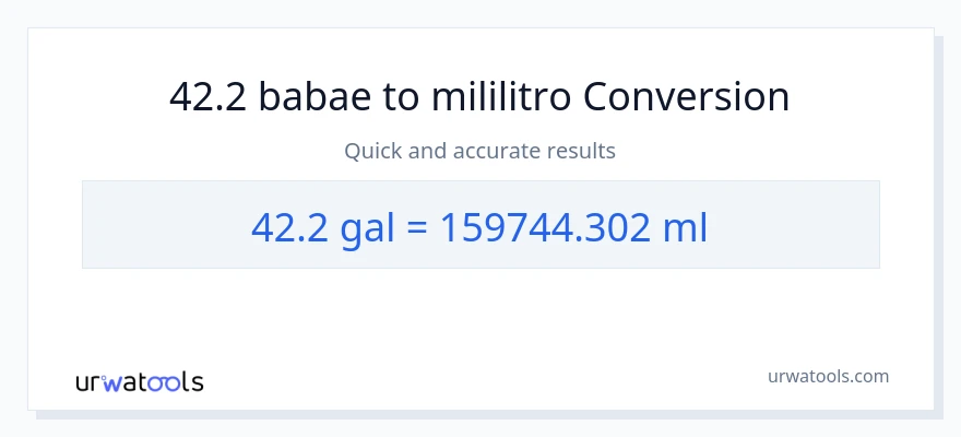 42.2 Mga galon patungong mga mililitro na conversion