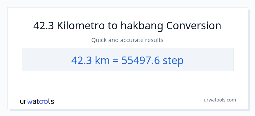 42.3 Kilometro patungong mga hakbang na conversion