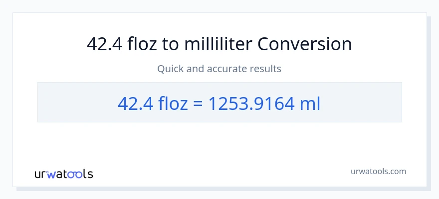 42.4 flydende ounces til milliliter konvertering