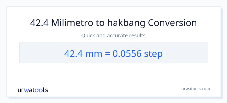42.4 milimetro patungong mga hakbang na conversion