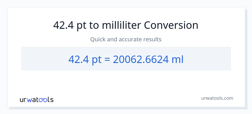 42.4 Pints til milliliter konvertering