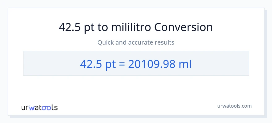 42.5 Pints patungong mga mililitro na conversion