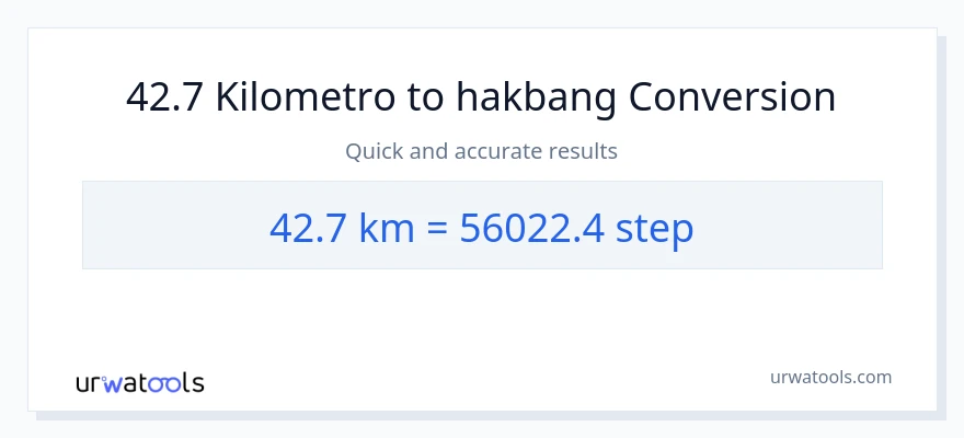 42.7 Kilometro patungong mga hakbang na conversion