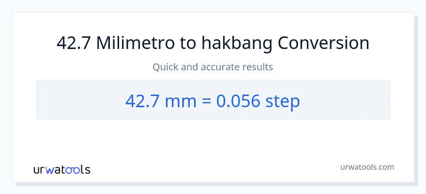 42.7 milimetro patungong mga hakbang na conversion