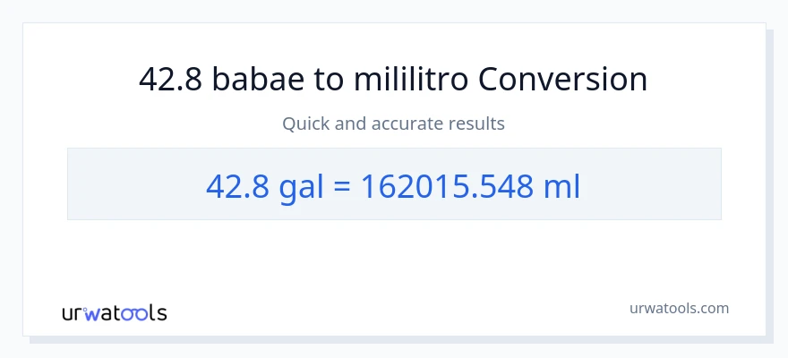 42.8 Mga galon patungong mga mililitro na conversion