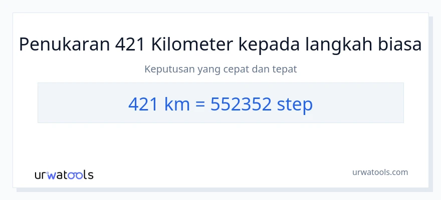 421 Kilometer to steps conversion
