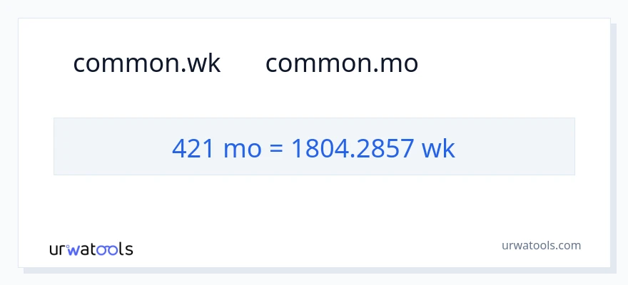 تبدیل 421 ماه‌ها به هفته‌ها