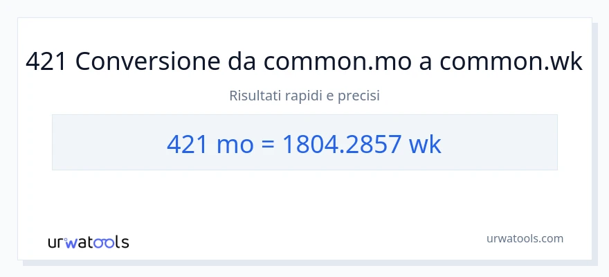 Conversione da 421 mesi a settimane