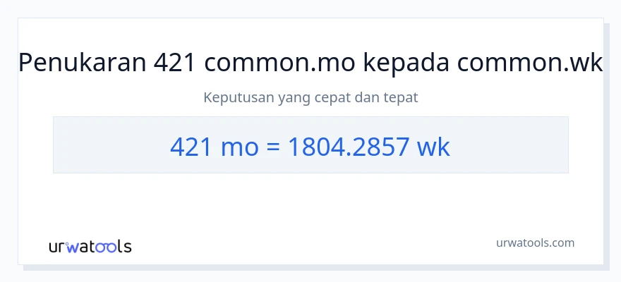 421 Months to Weeks conversion