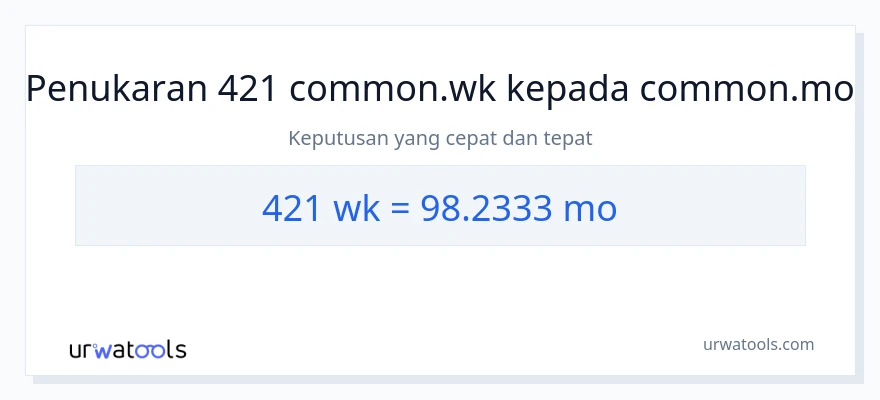421 Weeks to Bulan conversion