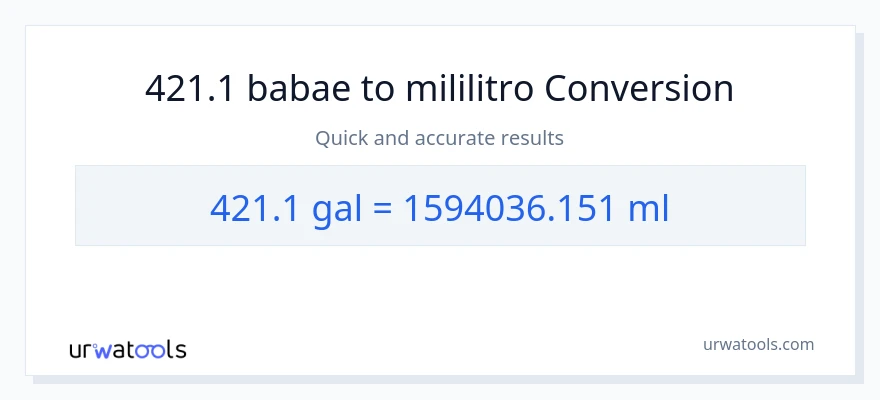 421.1 Mga galon patungong mga mililitro na conversion