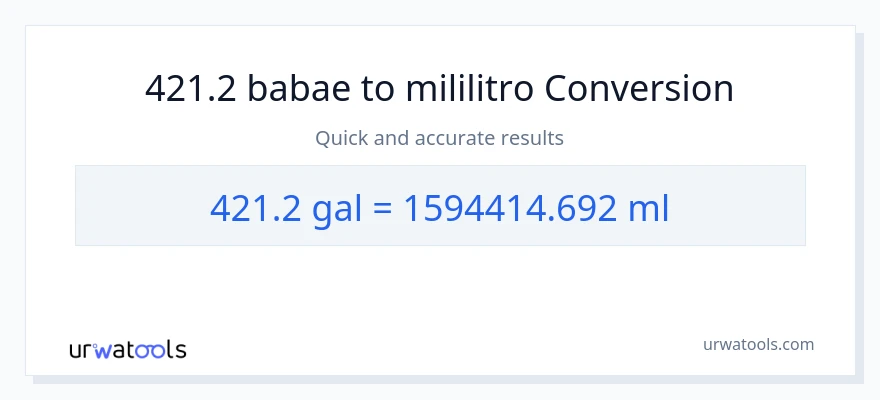 421.2 Mga galon patungong mga mililitro na conversion