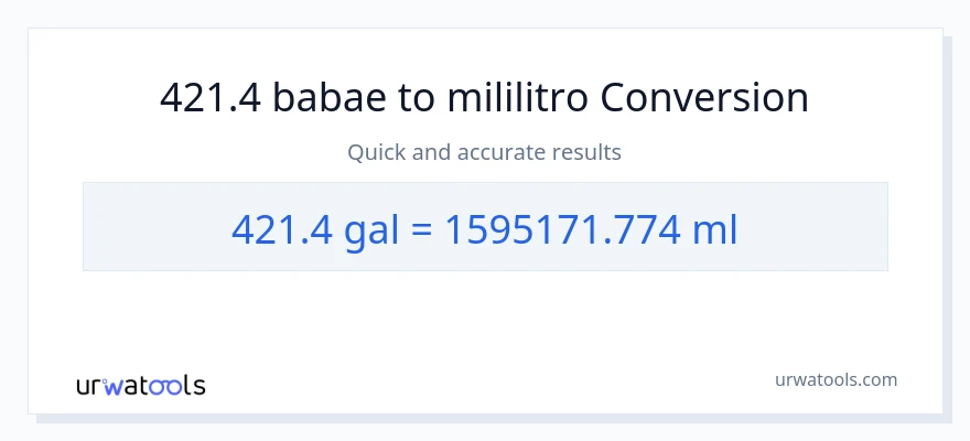421.4 Mga galon patungong mga mililitro na conversion