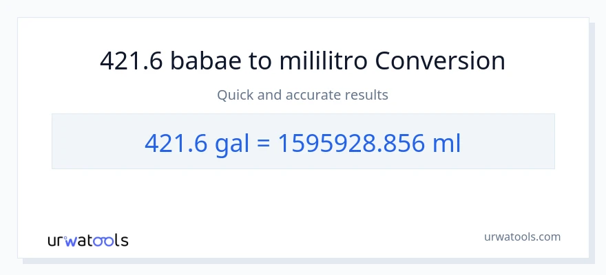 421.6 Mga galon patungong mga mililitro na conversion