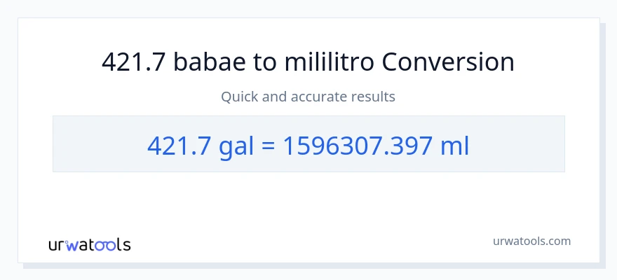 421.7 Mga galon patungong mga mililitro na conversion