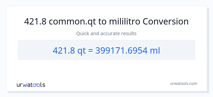 421.8 Quarts patungong mga mililitro na conversion