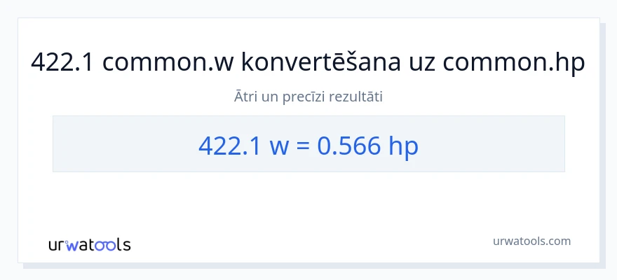 422.1 vati uz zirgspēki konversiju