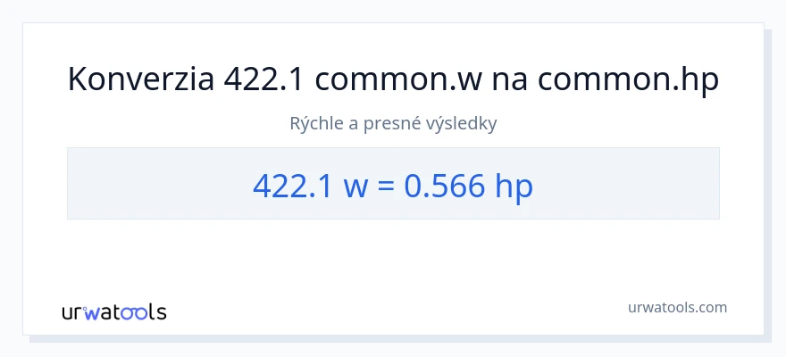 Konverzia z watty na konská sila: 422.1