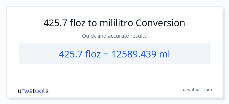 425.7 mga onsa ng likido patungong mga mililitro na conversion