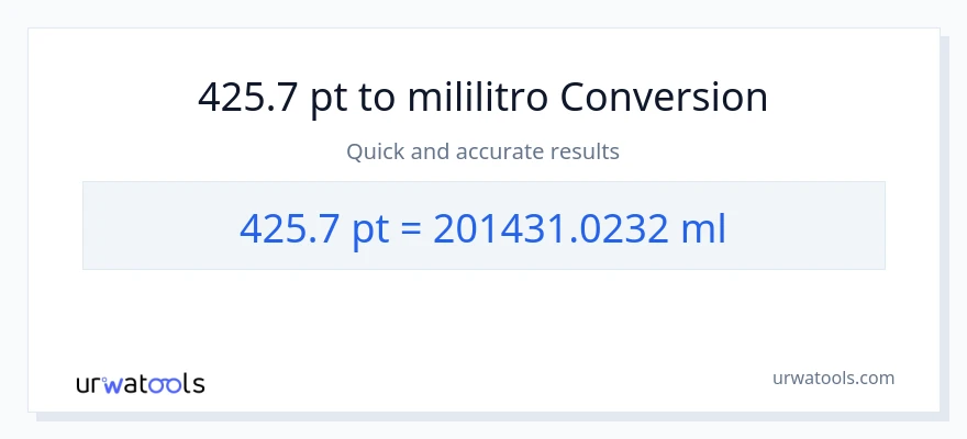 425.7 Pints patungong mga mililitro na conversion