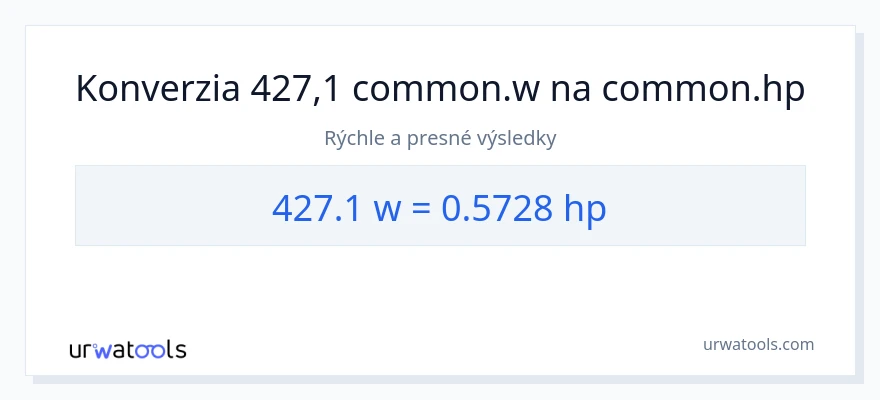 Konverzia z watty na konská sila: 427.1