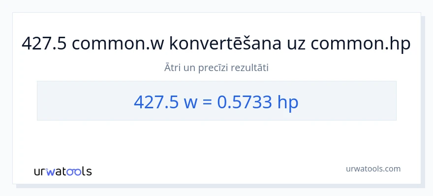 427.5 vati uz zirgspēki konversiju