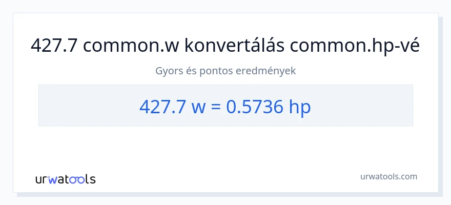 427.7 watt - lóerő konverzió
