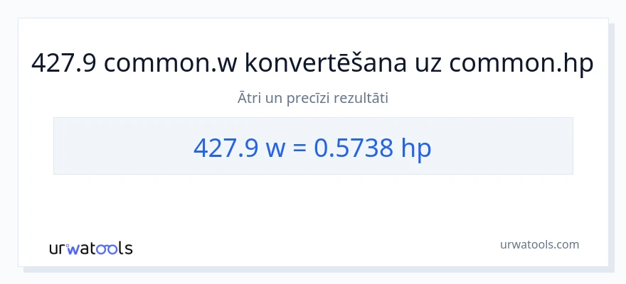 427.9 vati uz zirgspēki konversiju