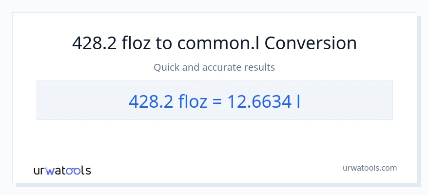 428.2 mga onsa ng likido patungong Liters na conversion