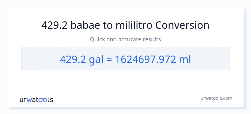 429.2 Mga galon patungong mga mililitro na conversion