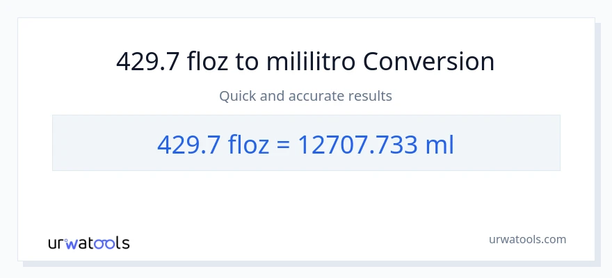 429.7 mga onsa ng likido patungong mga mililitro na conversion