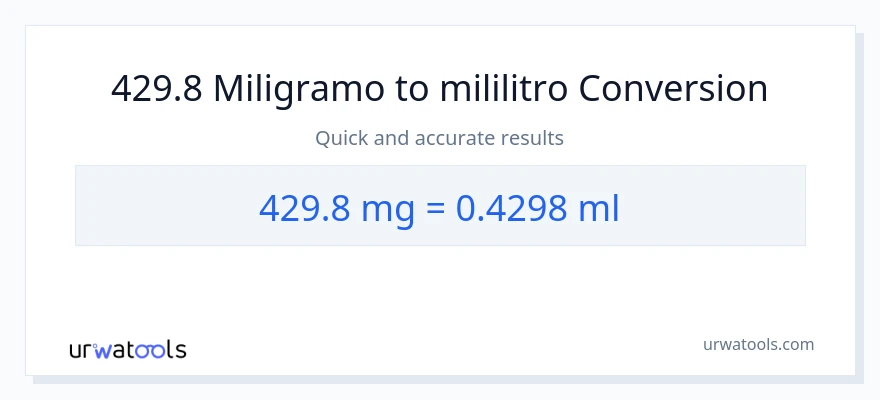 429.8 miligramo patungong mga mililitro na conversion