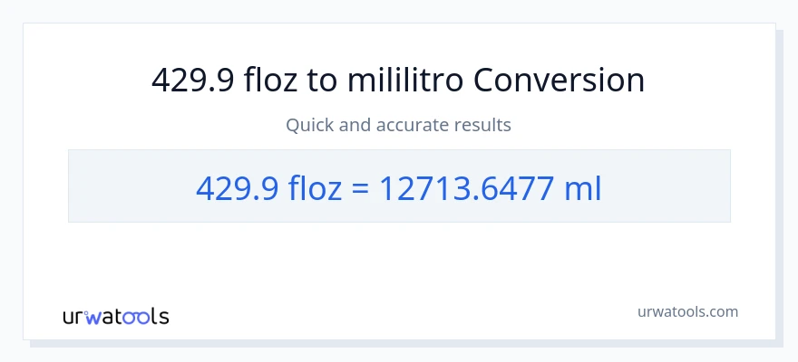 429.9 mga onsa ng likido patungong mga mililitro na conversion