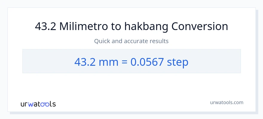 43.2 milimetro patungong mga hakbang na conversion