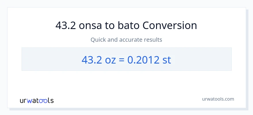 43.2 Mga onsa patungong Mga bato na conversion