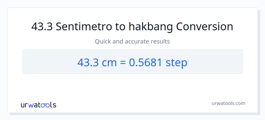 43.3 Mga Sentimetro patungong mga hakbang na conversion