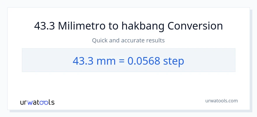 43.3 milimetro patungong mga hakbang na conversion