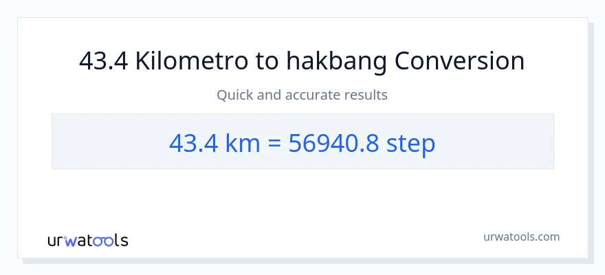 43.4 Kilometro patungong mga hakbang na conversion