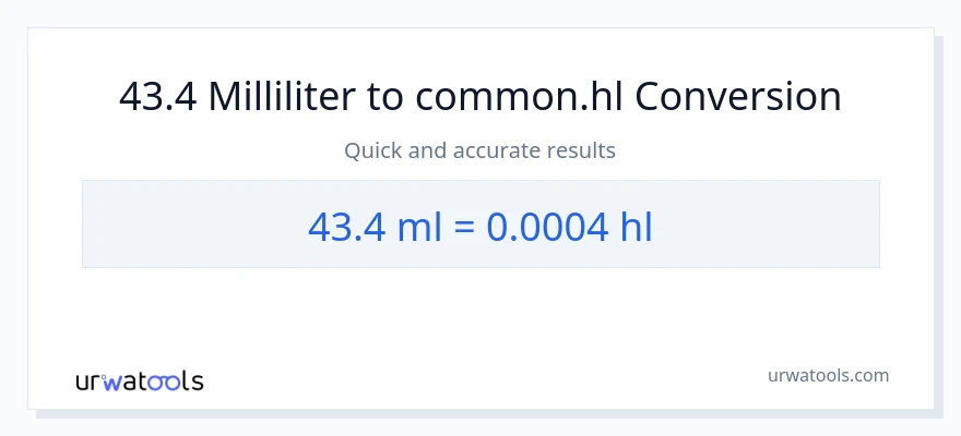 43.4 milliliters to Hls conversion