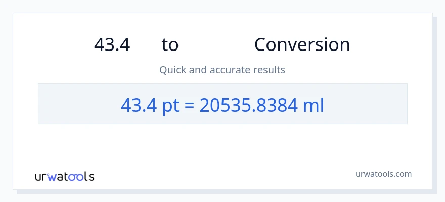 การแปลง 43.4 Pints เป็น มิลลิลิตร