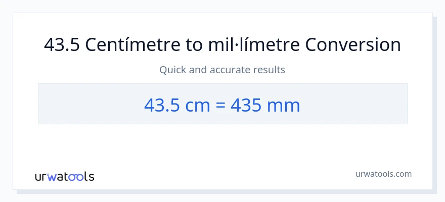 Conversió de 43.5 Centímetres a mil·límetres