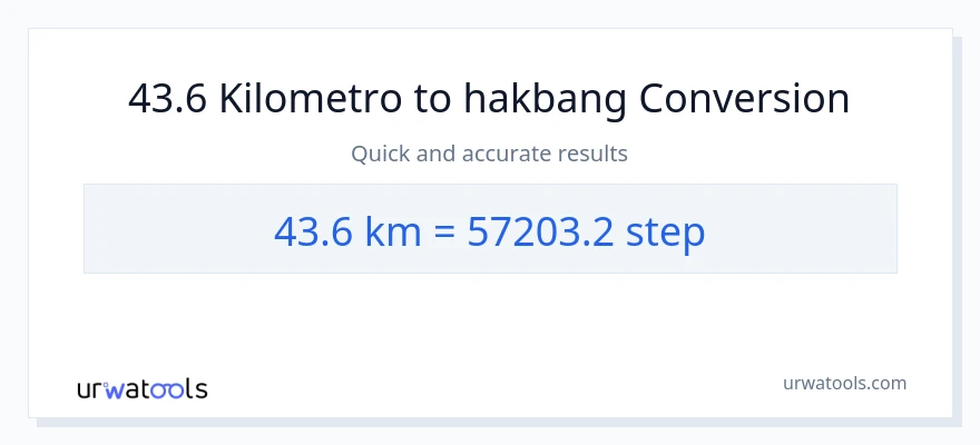 43.6 Kilometro patungong mga hakbang na conversion