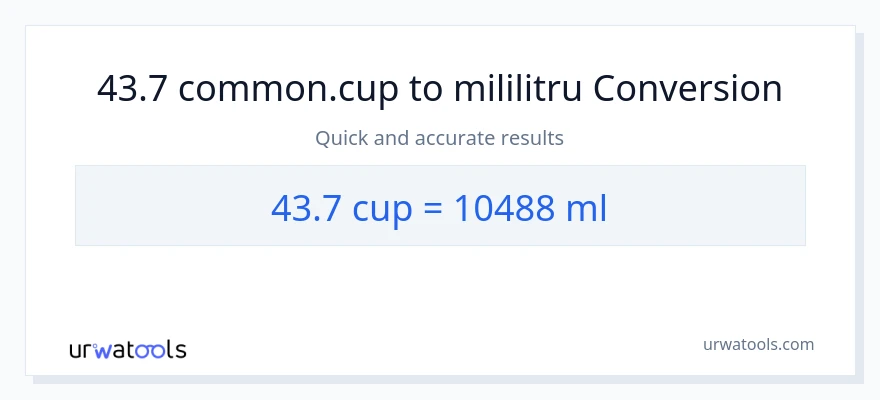 Conversie 43.7 cupe la mililitri