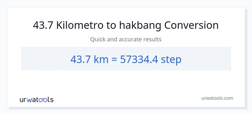 43.7 Kilometro patungong mga hakbang na conversion