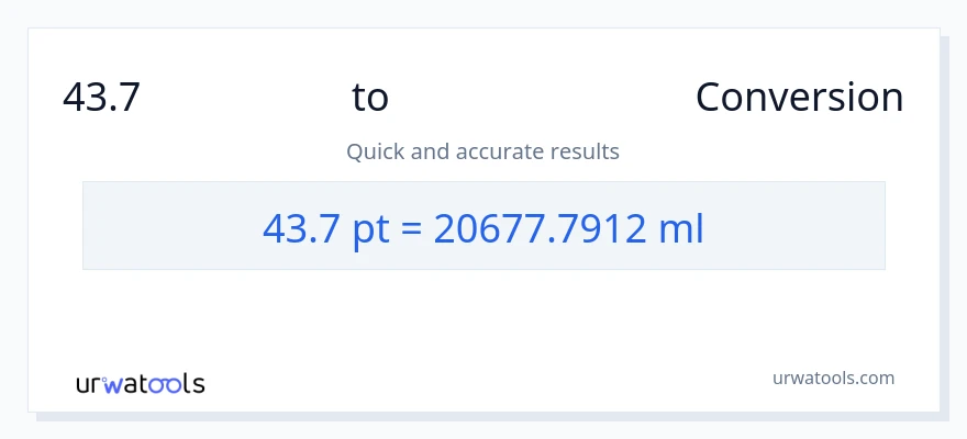 43.7 Pints ൽ നിന്ന് മില്ലിലിറ്റർ ലേക്ക് പരിവർത്തനം