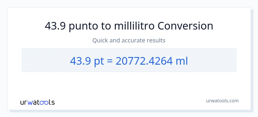 Conversione da 43.9 Pints a millilitri
