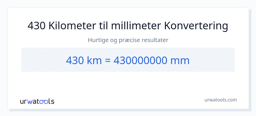 430 kilometer til millimeter konvertering