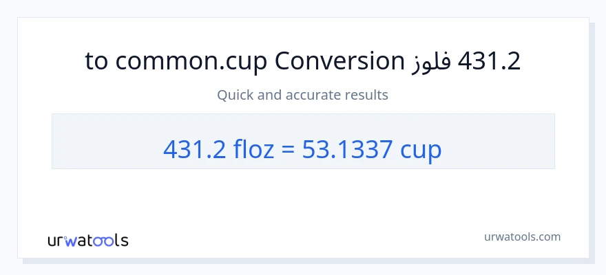 431.2 د مایع اونس ته پيالې بدلون