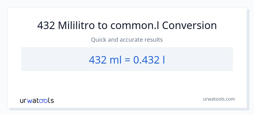 432 mga mililitro patungong Liters na conversion