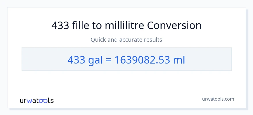 Conversion 433 Gallons vers millilitres
